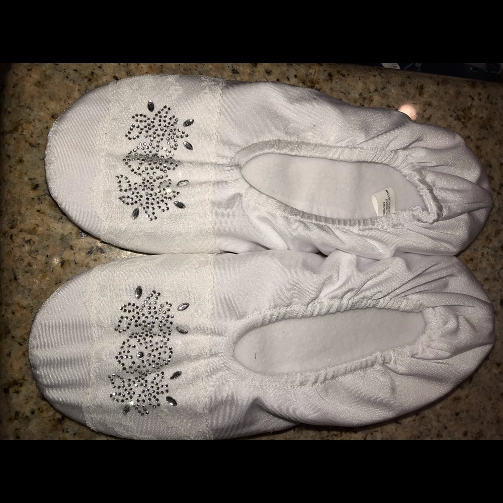 White wedding or special occasion ballerina slippers